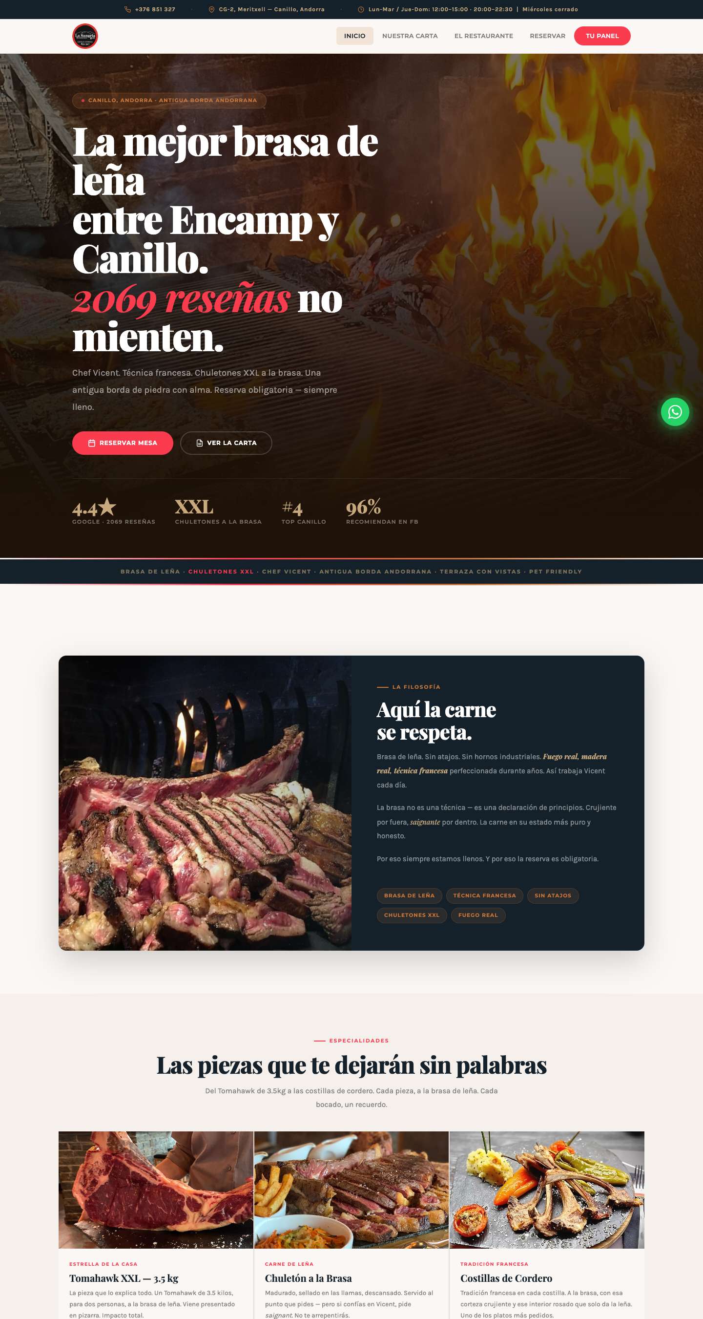 La Sangría — Web restaurante