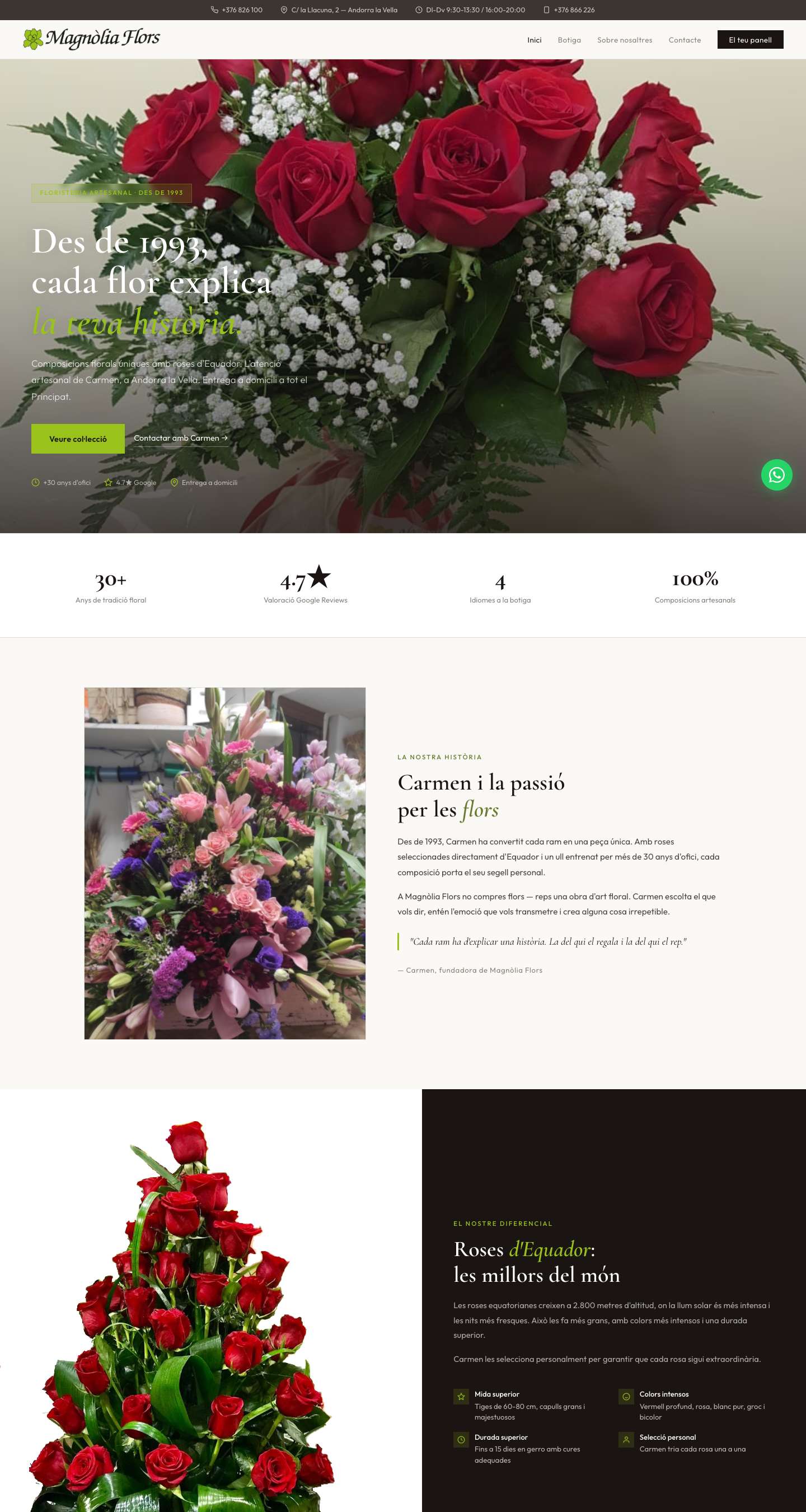 Magnolia Flors — Web floristería