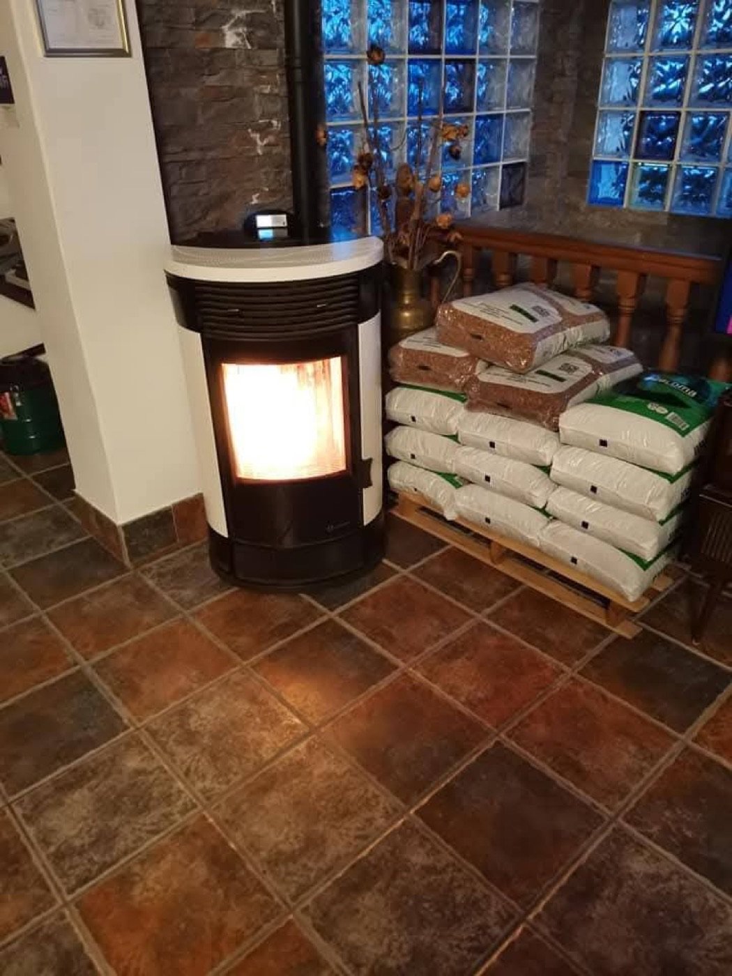 Chimenea de pellets del salón
